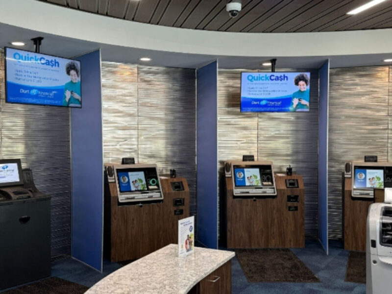 Self-service banking stations at Dort Financial’s Clarkston Member Center | FUNArchitecture Self-service banking stations at Dort Financial’s Clarkston Member Center