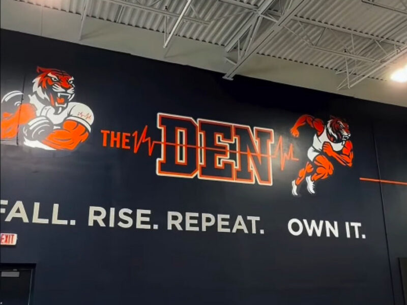 The Den wall graphic at Inge Performance Lab